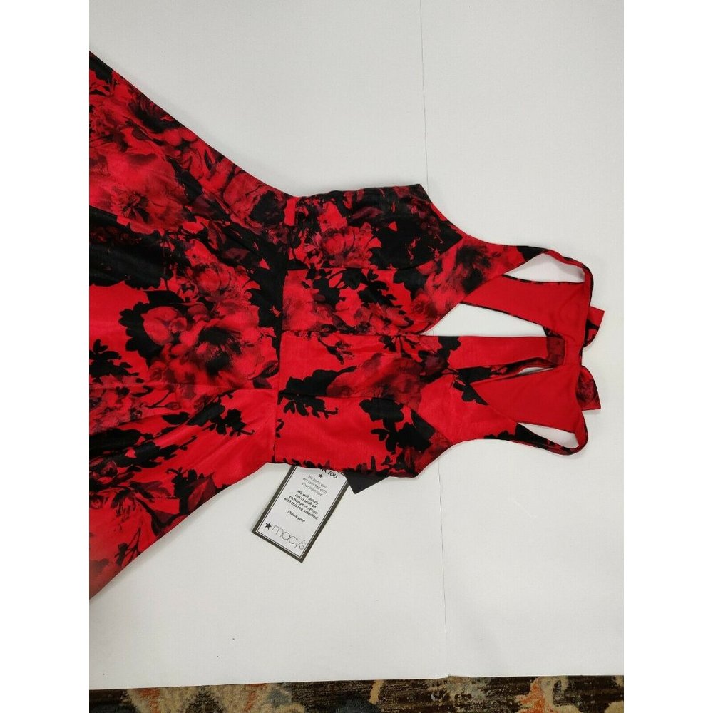 City Studios Womens Dress Juniors Size 3 Red Black - Picture 11 of 16
